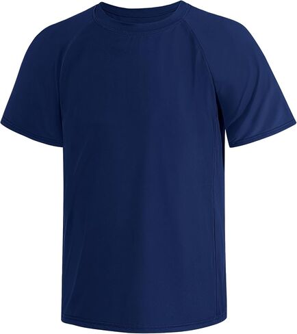 Boys Rash Guard Shirts Short Sleeve Quick Dry Swim Shirts UPF 50+ for Kids Athletic in Saudi Arabia