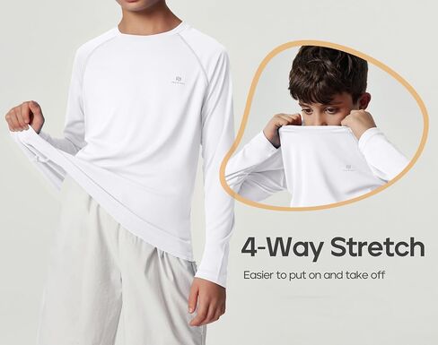 Heathyoga Rash Guard for Boys UPF 50+ Swim Shirt UV Sun Protection Hooded Boys Rash Guard Long Sleeve Boys Shirts in Saudi Arabia
