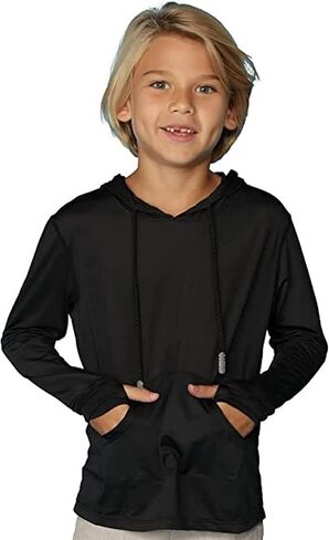 قميص سباحة للأولاد من INGEAR Rash Guard بأكمام طويلة بعامل حماية من الأشعة فوق البنفسجية 50+، قميص شمس بغطاء للرأس، قميص صيد سريع الجفاف للأطفال in Saudi Arabia