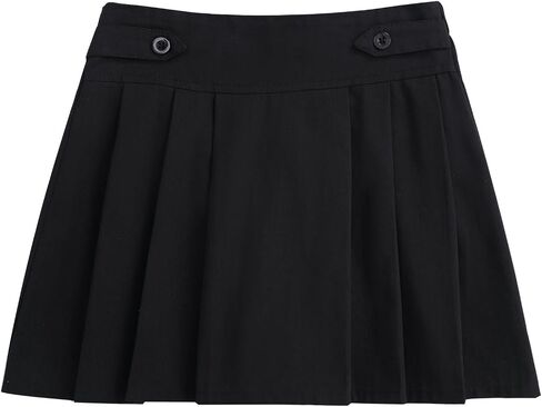 Girls White Blouse Ruffle Long Sleeve Button Down Shirt and Pleated Skirt School Uniform 2 Piece Outfit Set 3-12Y in Saudi Arabia