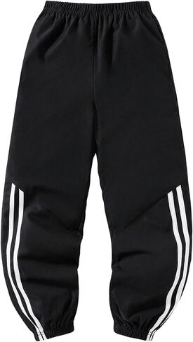 GORGLITTER Boy's Striped Color Block Long Track Pants Elastic Waist Jogger Trousers in Saudi Arabia