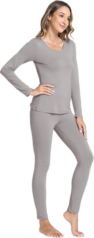 GYS Bamboo Viscose Long Johns Sets Thermal Underwear for Women Long Sleeve Base Layer in Kuwait