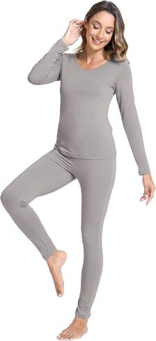GYS Bamboo Viscose Long Johns Sets Thermal Underwear for Women Long Sleeve Base Layer in Kuwait