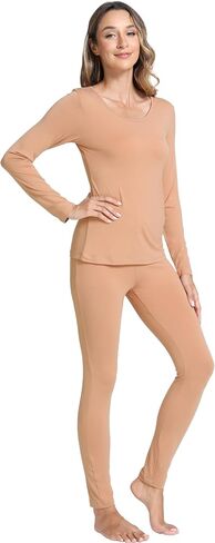 GYS Bamboo Viscose Long Johns Sets Thermal Underwear for Women Long Sleeve Base Layer in Kuwait