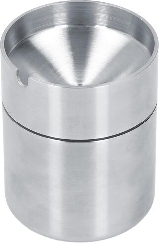 Car Ashtray, Detachable Portable Windproof Ash Holder with Lid, Stainless Steel Self Extinguishing Butt Bucket Ash Tray for Most Car Cup Holder for Outdoor Travel Office Home in Kuwait