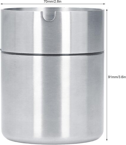 Car Ashtray, Detachable Portable Windproof Ash Holder with Lid, Stainless Steel Self Extinguishing Butt Bucket Ash Tray for Most Car Cup Holder for Outdoor Travel Office Home in Kuwait