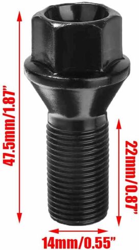 5PCS Black 14x1.25mm Wheel Lug Bolt 28mm Shank for 2007-2021 BMW for 2004-2021 Mini All Rims Replacement # 36136781151 in Saudi Arabia