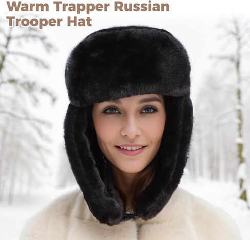 Cozy Plush Winter Hats Men Women Trapper Trooper Hat with Earflaps Windproof Russian Ushanka Hats Outdoor Skiing Cap in Saudi Arabia