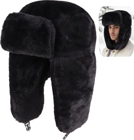 Cozy Plush Winter Hats Men Women Trapper Trooper Hat with Earflaps Windproof Russian Ushanka Hats Outdoor Skiing Cap in Saudi Arabia