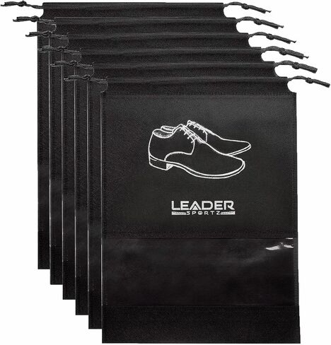 Shoe Bag Organizer Travel Storage Solution Waterproof Durable Shoe Cover Black Pack of 6 (with Window) in Saudi Arabia