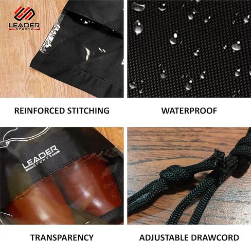 Shoe Bag Organizer Travel Storage Solution Waterproof Durable Shoe Cover Black Pack of 6 (with Window) in Saudi Arabia