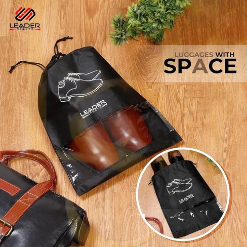 Shoe Bag Organizer Travel Storage Solution Waterproof Durable Shoe Cover Black Pack of 6 (with Window) in Saudi Arabia