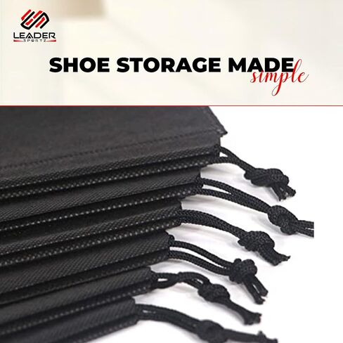 Shoe Bag Organizer Travel Storage Solution Waterproof Durable Shoe Cover Black Pack of 6 (with Window) in Saudi Arabia