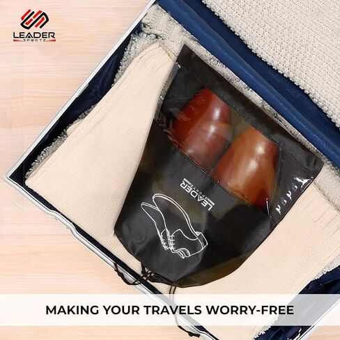 Shoe Bag Organizer Travel Storage Solution Waterproof Durable Shoe Cover Black Pack of 6 (with Window) in Saudi Arabia