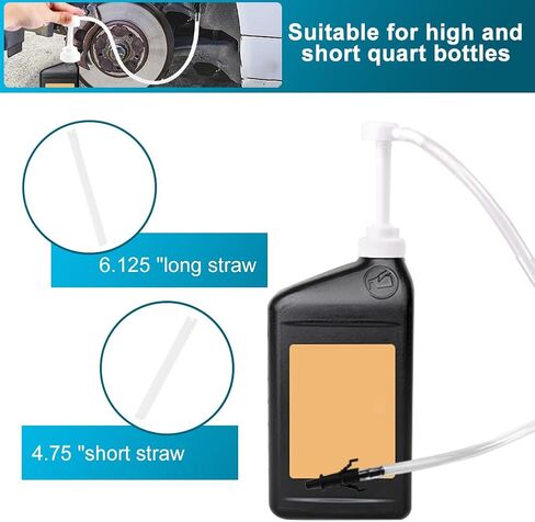 Fluid Pump for Standard Quart Bottles, 8cc or 10cc Per Pump Stroke Transmission Fluid Pump with 3/8 Adapter/ 8mm and 10mm Grease Spout fits Lower Gear Oil Transfers on Outboards (SIZE:10cc/19 cm) in Saudi Arabia