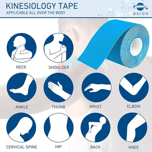 Kinesiology Tape Uncut Mix Set | 6 Multicolored Rolls of Athletic Sports Tape | 16ft Length and 2'' Width | Waterproof • Skin-Friendly • Elastic | Ideal for Sports | axion in Kuwait