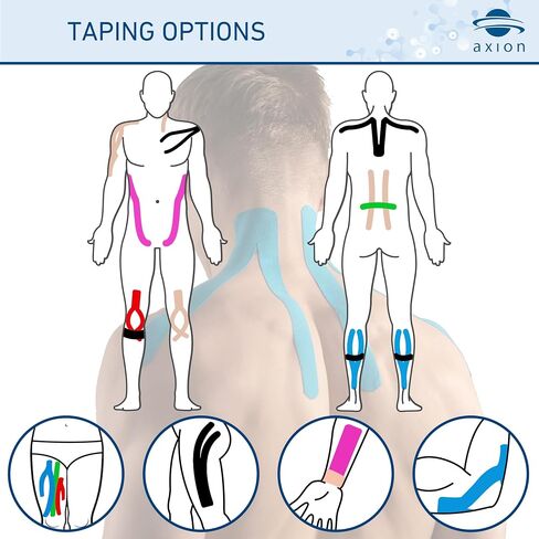 Kinesiology Tape Uncut Mix Set | 6 Multicolored Rolls of Athletic Sports Tape | 16ft Length and 2'' Width | Waterproof • Skin-Friendly • Elastic | Ideal for Sports | axion in Kuwait
