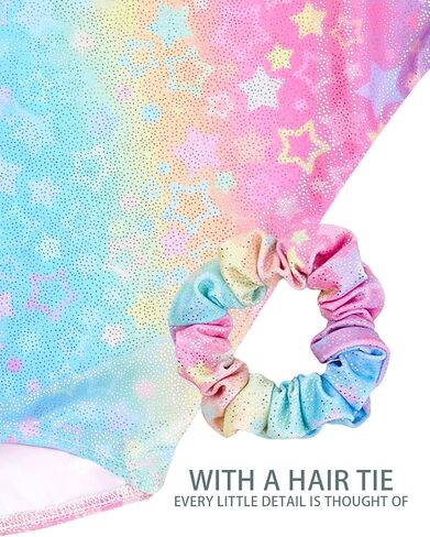 Long Sleeve Gymnastics Leotards for Girls Sparkly Dance Ballet Outfits Tumbling Biketard with Shorts for 3-12 Years in Kuwait