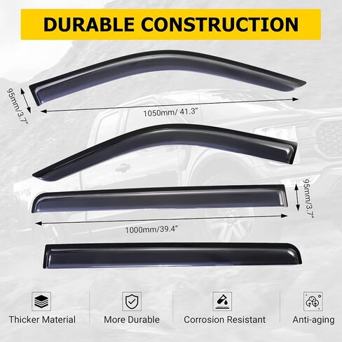 AUXMART 4PCS Side Window Deflector Window Rain Guards Wind Rain Shade Visor Guard for Jeep Compass 2017 2018 2019 2020 2021 2022 in Saudi Arabia