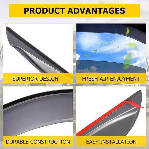 AUXMART 4 ​​قطعة نافذة جانبية منحرف نافذة المطر الحرس الرياح المطر الظل قناع الحرس ل جيب البوصلة 2017 2018 2019 2020 2021 2022 in Kuwait