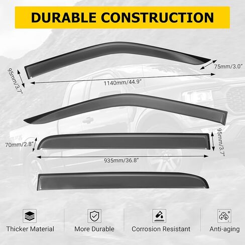 AUXMART 4 ​​قطعة نافذة جانبية منحرف نافذة المطر الحرس الرياح المطر الظل قناع الحرس ل جيب البوصلة 2017 2018 2019 2020 2021 2022 in Kuwait