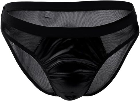 Mens Sexy Underwear Mesh Satin Cheeky Panties, Low Rise Lingerie For Straight Men, Rave Costumes For Play in Saudi Arabia