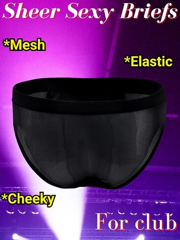 Mens Sexy Underwear Mesh Satin Cheeky Panties, Low Rise Lingerie For Straight Men, Rave Costumes For Play in Saudi Arabia