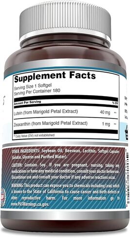 Amazing Formulas Lutein 40 mg with Zeaxanthin 1600 mcg | Softgels Supplement | Non-GMO | Gluten Free | Made in USA (40 mg, 60, Count) in Saudi Arabia