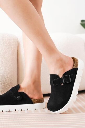 Project Cloud Genuine Leather Clogs for Women - Memory Foam Arch Support Women Footwear Womens Casual Shoes, Non-Slip Platform Clogs Mules for Women 2024 - Women Shoes (Benton Chunky) in Kuwait