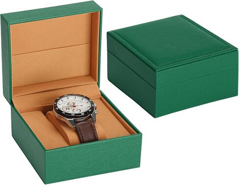 Luxury Single Watch Gift Box for Men Women, Single Watch Bracelet Bangle Jewelry Holder Storage Box Display Case Organizer (Green Style 2) in Saudi Arabia