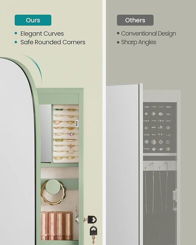 حزمة خزانة مجوهرات SONGMICS LED مع صندوق ساعة من 3 طبقات، وحافظة ساعة قابلة للتكديس بـ 8 فتحات، وسطح أخضر لوريل مع بطانة بيضاء كريمية UJJC026C01 وسطح أسود حبر مع بطانة حمراء نبيذية UJWB021R01 in Kuwait