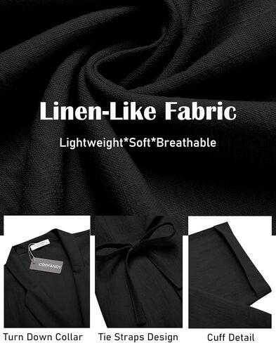 COOFANDY Men's Beach Kimono Shirt Cardigan Jacket Light Linen Short Sleeve Open Front Casual Shirts in Saudi Arabia