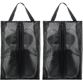 2 Pcs Water Resistant Tote Bag Travel Shoe Bags Golf Shoe Bag Used As For Storage or Shoe Travel Bag Translucent Design Protable Gym Shoe Bag with Zipper Dust Bags