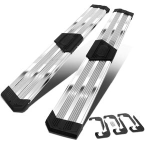 J2 Engineering J2-STEPB-ZTL-8260-SS 10 Inches Side Step Bar Running Boards Compatible with 07-19 Silverado/Sierra Extended Cab, Metallic/Black