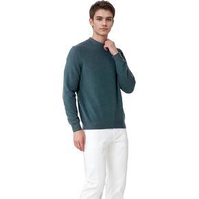 Cashmere Sweater Mens Cashmere Mock Neck Sweaters for Men Casual Crewneck Sweater Mongolian Cashmere 100% Pure Cashmere
