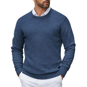 COOFANDY Mens Crewneck Sweater Pullover Knit Sweater Lightweight Sweaters with Ribbing Edge