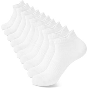 Justay 10 Pairs White Ankle Socks Woman Low Cut Running Cotton Socks Soft Athletic No Show Socks Womens