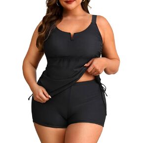 Women's Plus Size Tankini Swimsuit - Two Piece Bathing Suit with Shorts 2025 V-Wired Tummy Control Swimwear