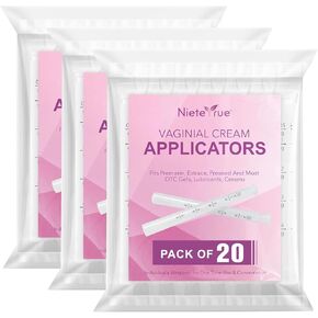 60 Packs Vaginial Cream Applicators Disposable Dosage Markings Plastic Individually Wrapped Fit to Most Cream, Gels, Feminine Care Vaginial Applicators
