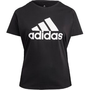 adidas womens Essentials Regular T-shirt Black/White 2X