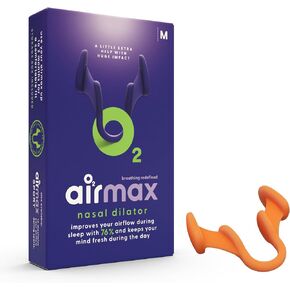 AIRMAX Nasal Dilator for Breathing - 76% More Airflow - Anti snoring Devices - Nostril Opener - Congestion Relief and snoring Solution - 1x Medium Orange