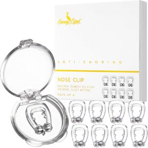 Anti Snoring Nose Clip (8 Pack) with Case - Soft Magnetic Anti Snoring Devices for Men & Women - Helps Promote Deep Sleep, Noise Reduction - Easy to Clean, Reusable - Includes - Travel Case - 8-Pack