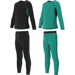Boys Compression Pants and Youth Compression Shirts Base Layer Athletic Sets for Kids Sports Football Leggings 4-Pcs