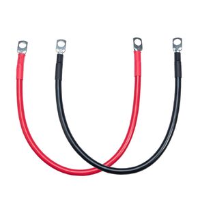 ECO-WORTHY 5AWG Battery Cable with 5/16'' Lug Terminals 14inch Cables Set Tinned Copper Battery Inverter Cable for Car, Truck, RV, Solar