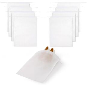 8 Pack Shoe Bags for Travel, 15.7" x 11.8" Travel Shoe Bags for Packing, White Non-woven Fabric Double-Drawstring Dust-Proof Shoe Bag, Storage Bags for Men and Women.