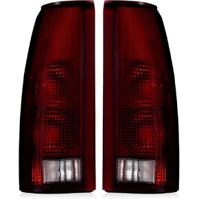 Boine Tail Light Compatible With 1988-1999 Chevy/GMC Silverado Sierra C/K 1500 2500 3500 Suburban Tahoe Blazer Yukon Cadillac Escalade Driver and Passenger Side Rear Light Housing (W/Bulb-Red Smoke)