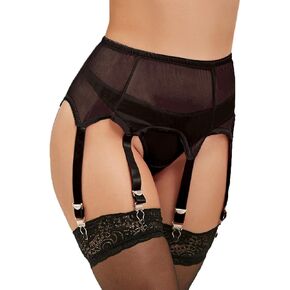 ohyeah Plus Size Garter Belt Lace Suspender Belt Big Size with 6 Straps Clip for Thigh Highs Stockings Garter Belts