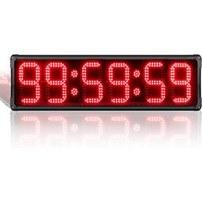 GANXIN 8-Inches Double Sided Race Timing Clock Waterpoof LED Countdown Clock for Outdoor Usage (Double Side-Red)
