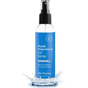 Pure Organic Magnesium Oil Spray | Fast Absorbent | Promotes Calm Sleep & Relaxation | Made in USA 4 fl oz/118 ml (1 Pack)