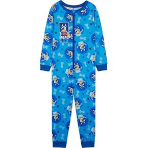 Bluey One-Piece Pajamas for Girls, Cozy Jumpsuit with Long Cuffed Sleeves and Ankles, Cute Girls Loungewear Set